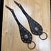 Vintage Harness Drops Antique Equestrian Horse Bridle Leather Brass Studs