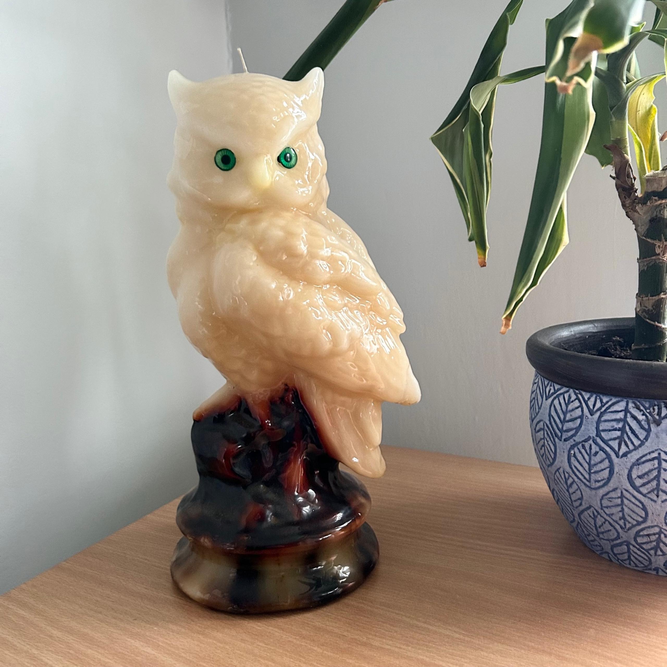Vintage 70’s Owl Candle Figurine Statue