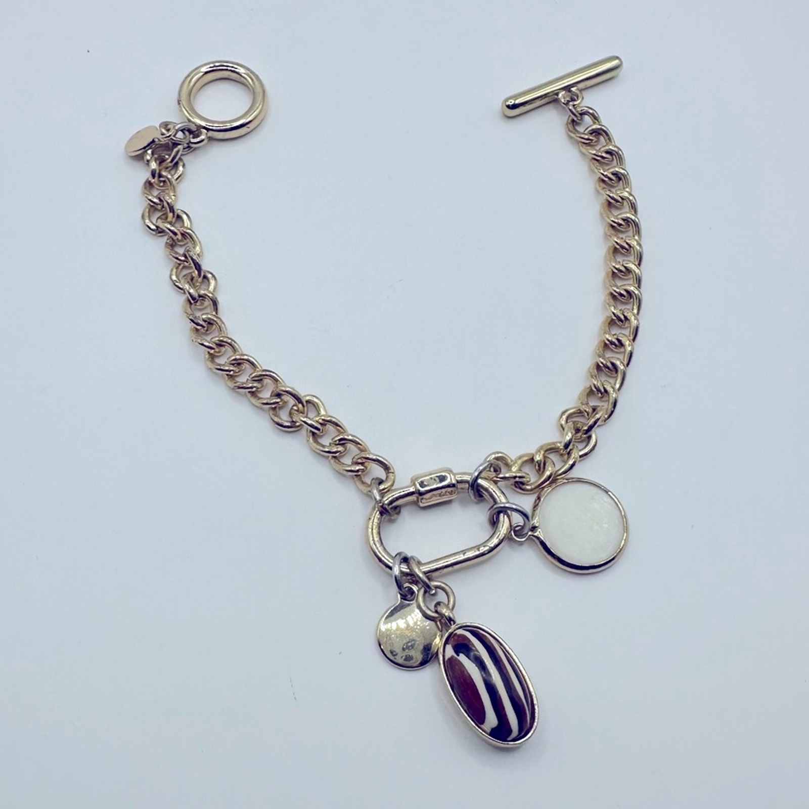 LOFT Chain Link Toggle Bracelet Safari Charm Gold tone Minimalist Jewelry