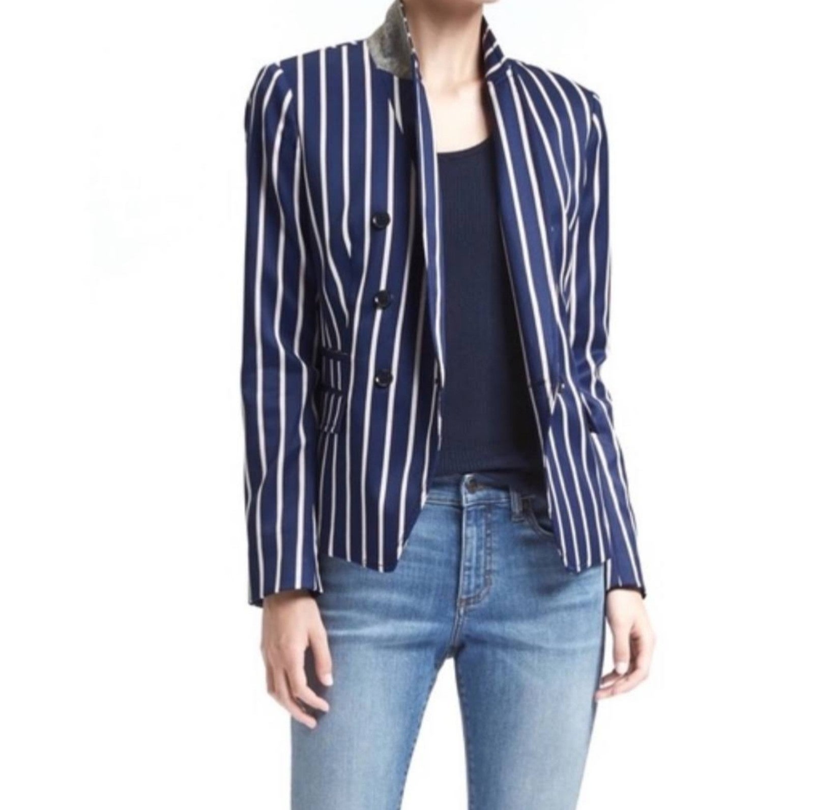 NWT Banana Republic Double Breasted Pinstripe Classic Blazer Size 4 Ret. 178