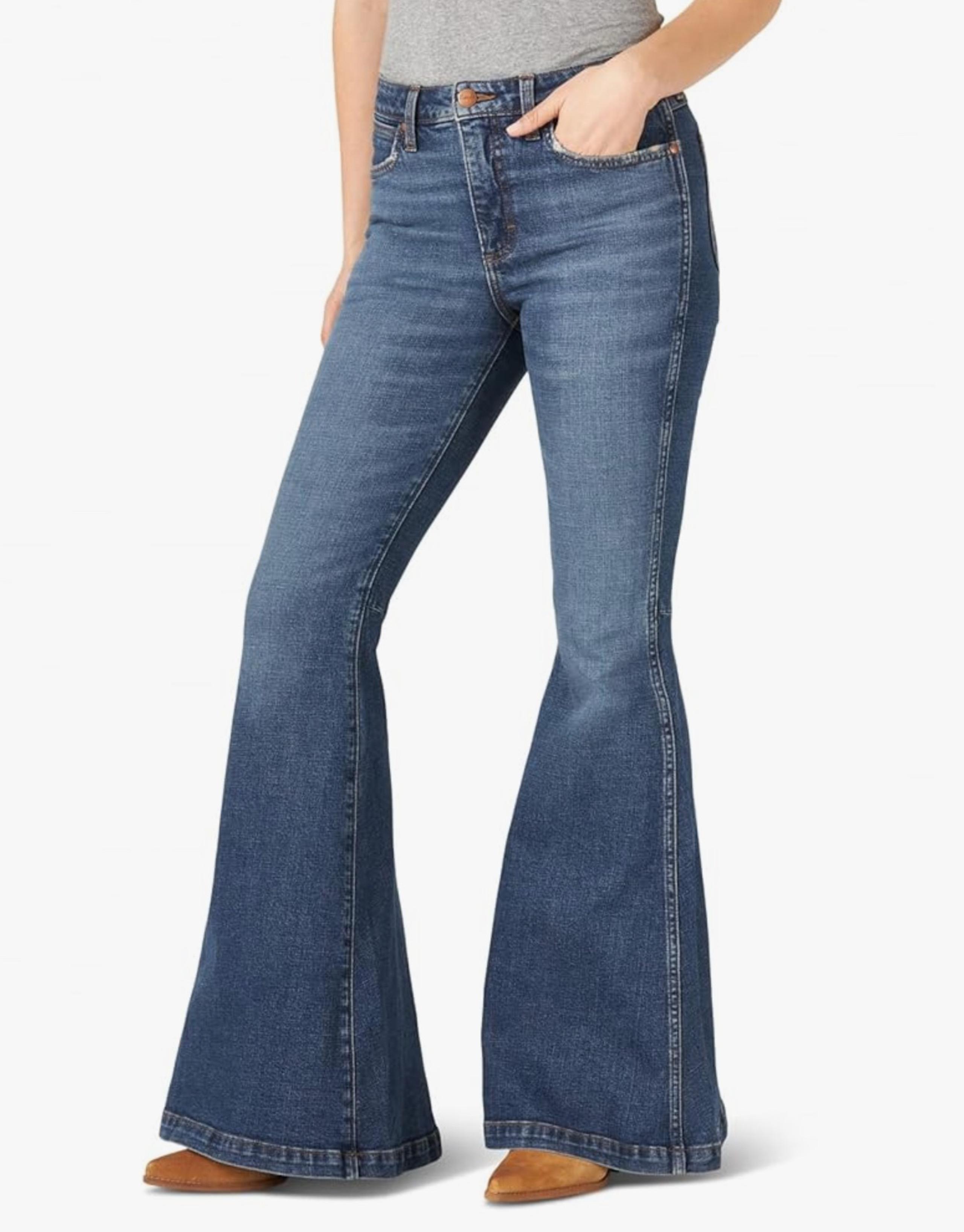 Wrangler Retro High Rise Trumpet Flare Jean Bailey Womens Size 31x32