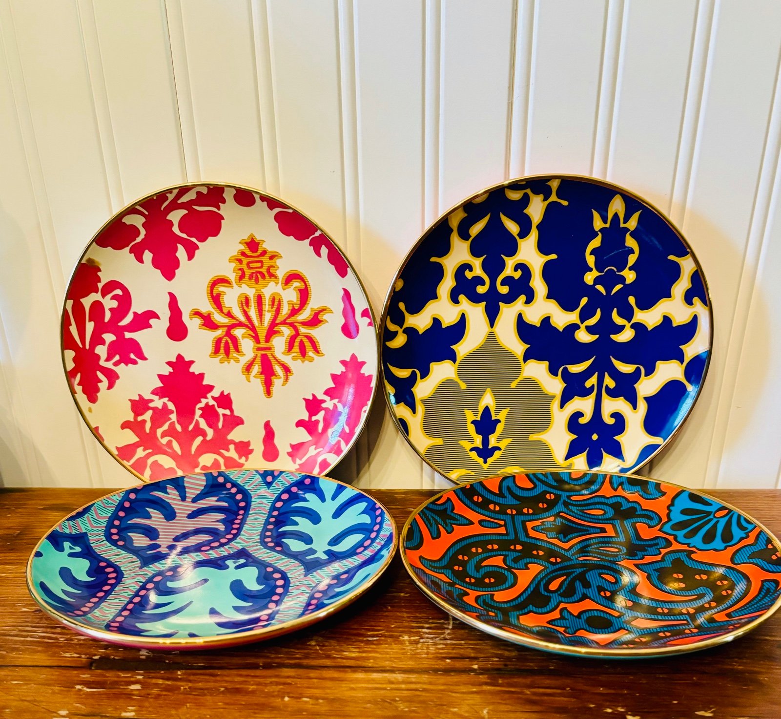 Tracy Reese Plates Colorful Geometric Designs Nieman Marcus GIFT Set