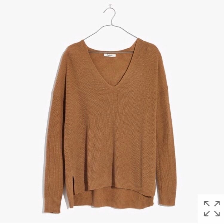 Madewell Brown Warmlight V-Neck Pullover