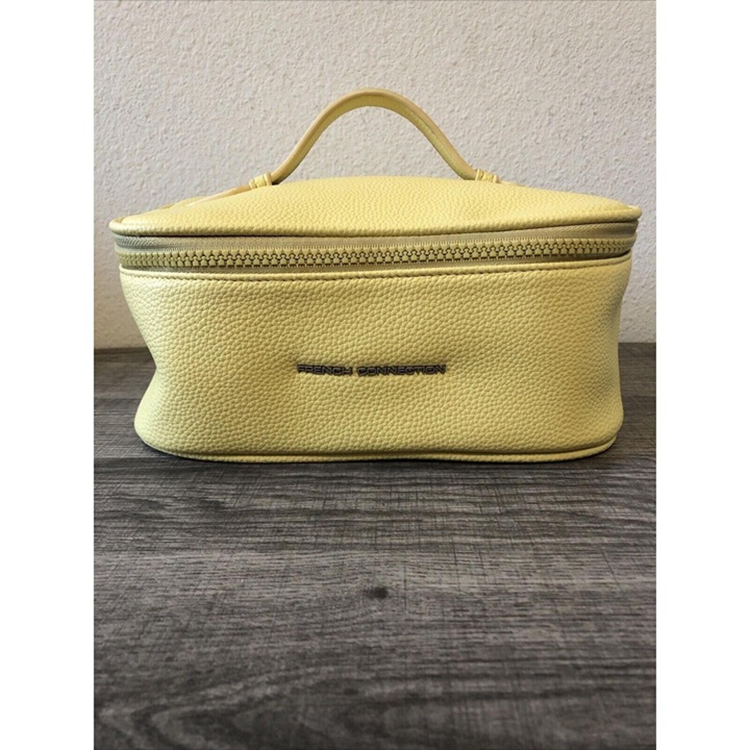 French Connection Toiletry Bag Yellow 9” x 6” x 4”