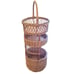 Mid 20th-Century Cottage Chic Bamboo & Willow Tiered Round Storage Basket Tower