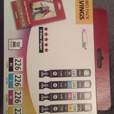 Canon 226 ink cartridges/50= 4*6 photo paper combo pack