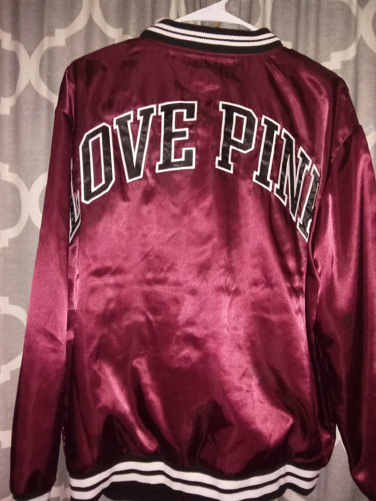 PINK VS Button Up Varsity Jacket HTF