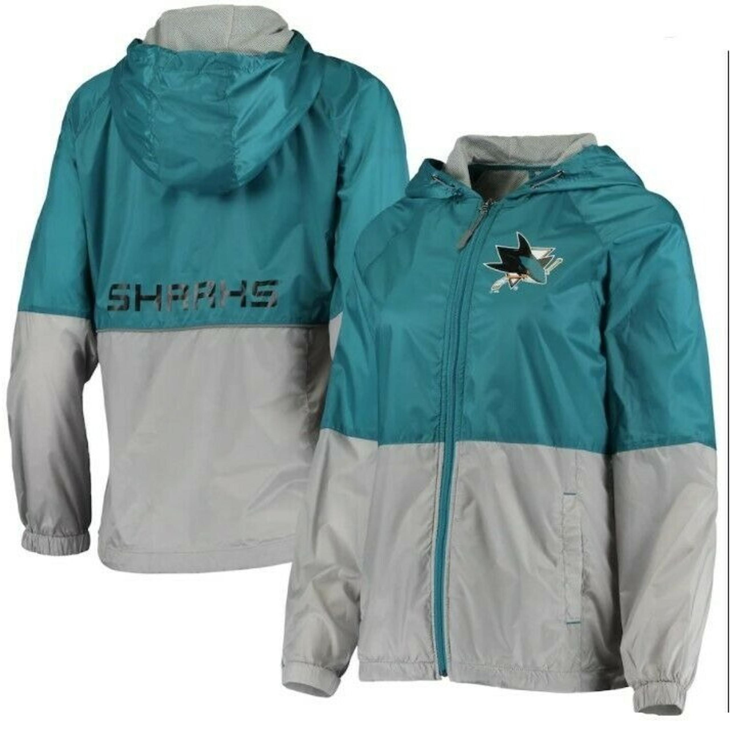 San Jose Sharks GIII 4Her Strike Zone Full Zip Jacket Womens L NWT