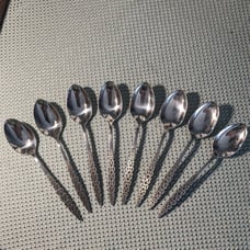 Lyon (International) ROMANESQUE Stainless Tea Spoons Mid Century Modern 8 Pcs.