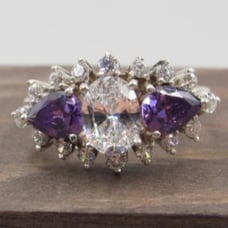 Size 8 Sterling Silver Stunning CZ Ring