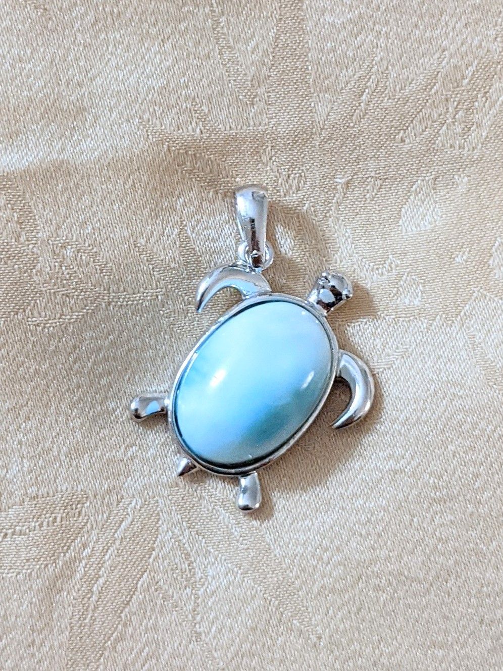 Larimar Turtle Pendant