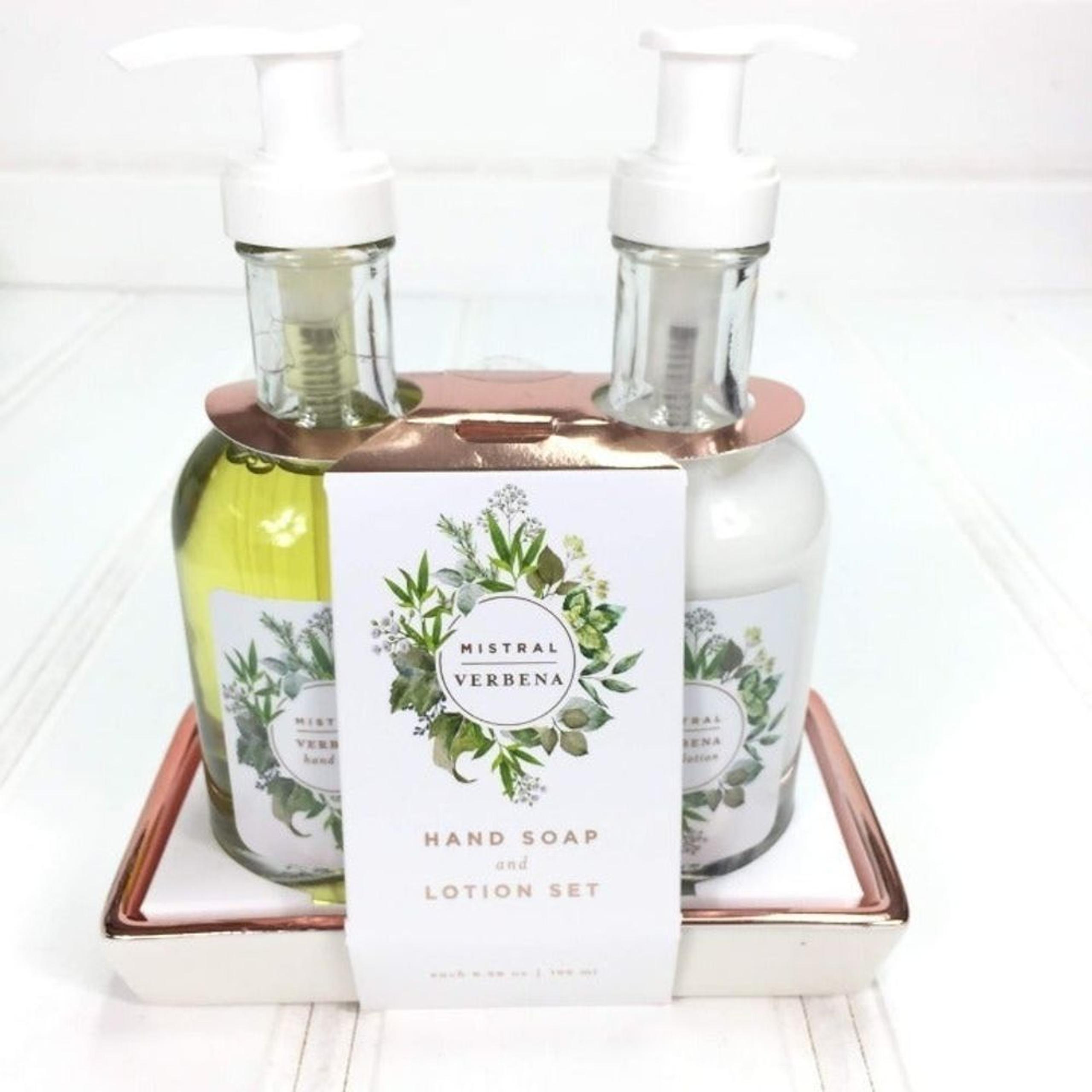 Mistral Verbena Hand Soap Lotion Gift Set Caddy Anthropologie Aloe Shea Butter