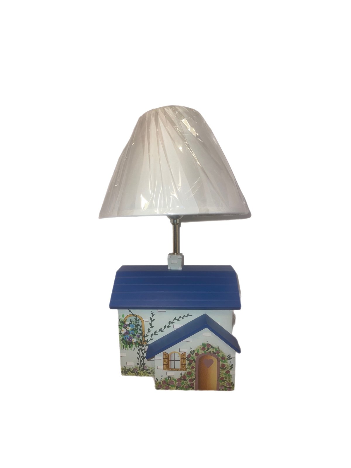Vintage Wood Cottage House Lamp 16.5” WHIMSICAL