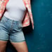 HIGH RISE MIDI SHORT - VINTAGE STRETCH ECO LIGHT WASH