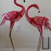 Flamingo Garden Statues and Sculptures, Metal Birds Yard Art Outdoor Statue