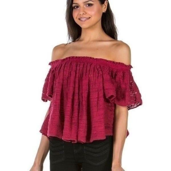 Free people Thrills & Frills Sweater Raspberry Small NWT