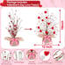 Valentines Day Decorations,2 Pack Lighted Valentine's Day Tree Tabletop