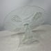 Vintage glass pedestal cake stand grape design scalloped edge