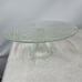 Vintage glass pedestal cake stand grape design scalloped edge