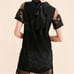 NEW Anthropologie Fringed Shift Mini Dress Removable Collar in Black S