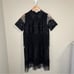 NEW Anthropologie Fringed Shift Mini Dress Removable Collar in Black S