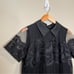NEW Anthropologie Fringed Shift Mini Dress Removable Collar in Black S