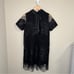 NEW Anthropologie Fringed Shift Mini Dress Removable Collar in Black S