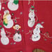 Christmas Sweater Vest Red Knit Snowman Embroidered Beaded Button Front Vintage