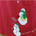Christmas Sweater Vest Red Knit Snowman Embroidered Beaded Button Front Vintage