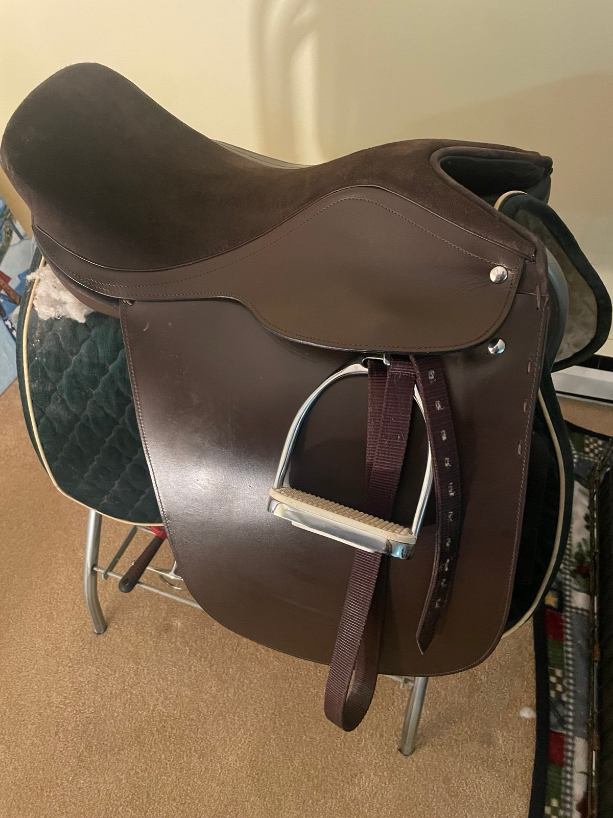 Tough-1 Liberty Lane Fox Suede Seat English Show Saddle