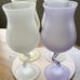 Vintage Libbey “Watusi” Pastel Satin Frosted Glass Zig-Zag Stem Cocktail (Set 4)