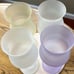 Vintage Libbey “Watusi” Pastel Satin Frosted Glass Zig-Zag Stem Cocktail (Set 4)
