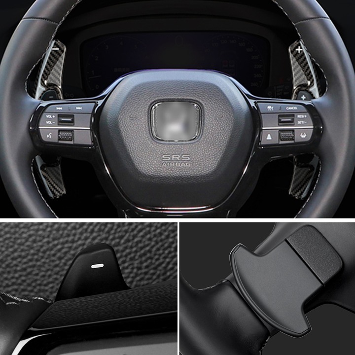 NEW 22-23 Honda Civic Real Carbon Fiber Steering Wheel Paddle Shifter Extension
