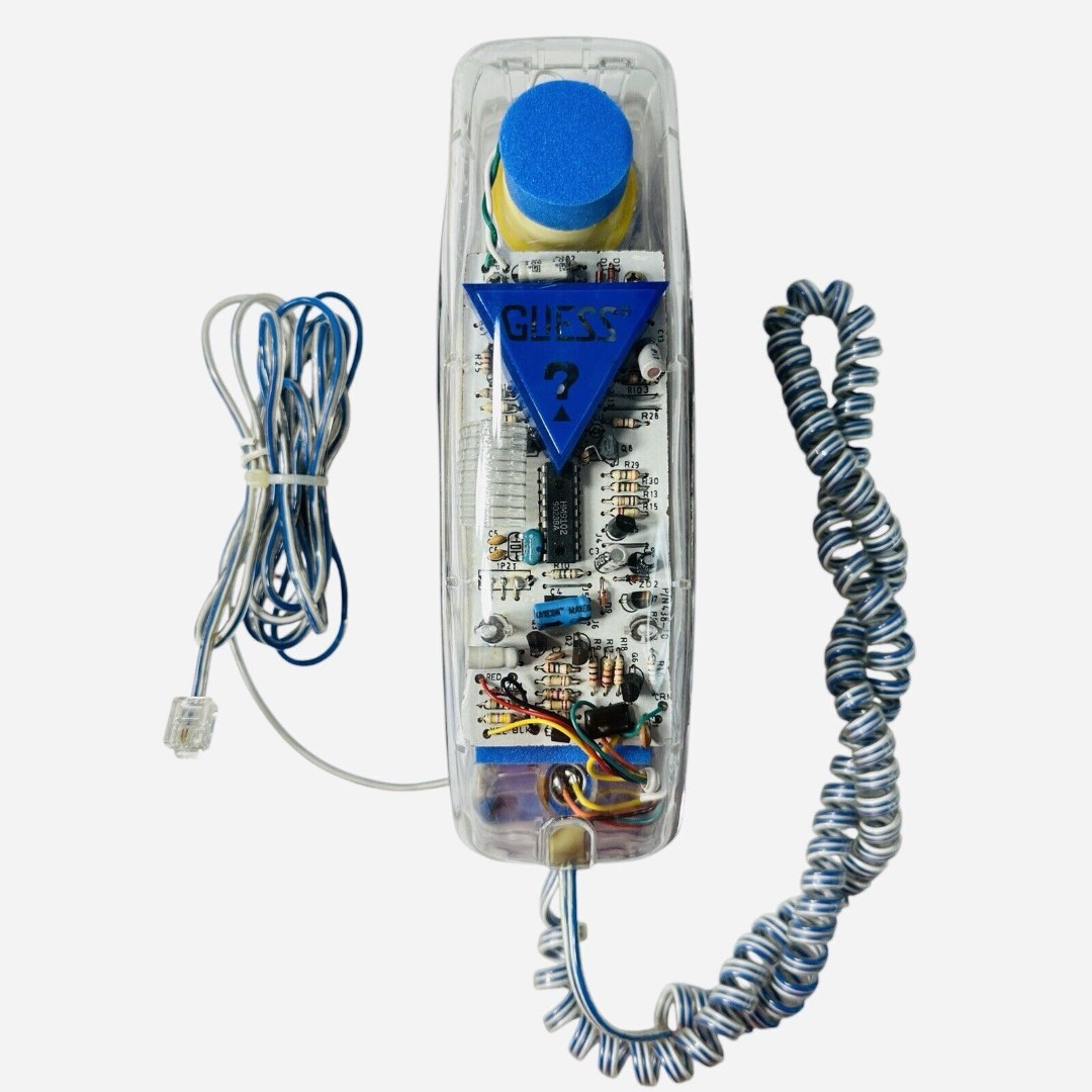 GUESS Vintage RARE HTF Transparent Clear See Through Telephone Desk Wall Tested