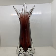 Josef Hospodka - Chřibská (Borske Sklo) - Red Summer So Vase - Height 27 cm/1.