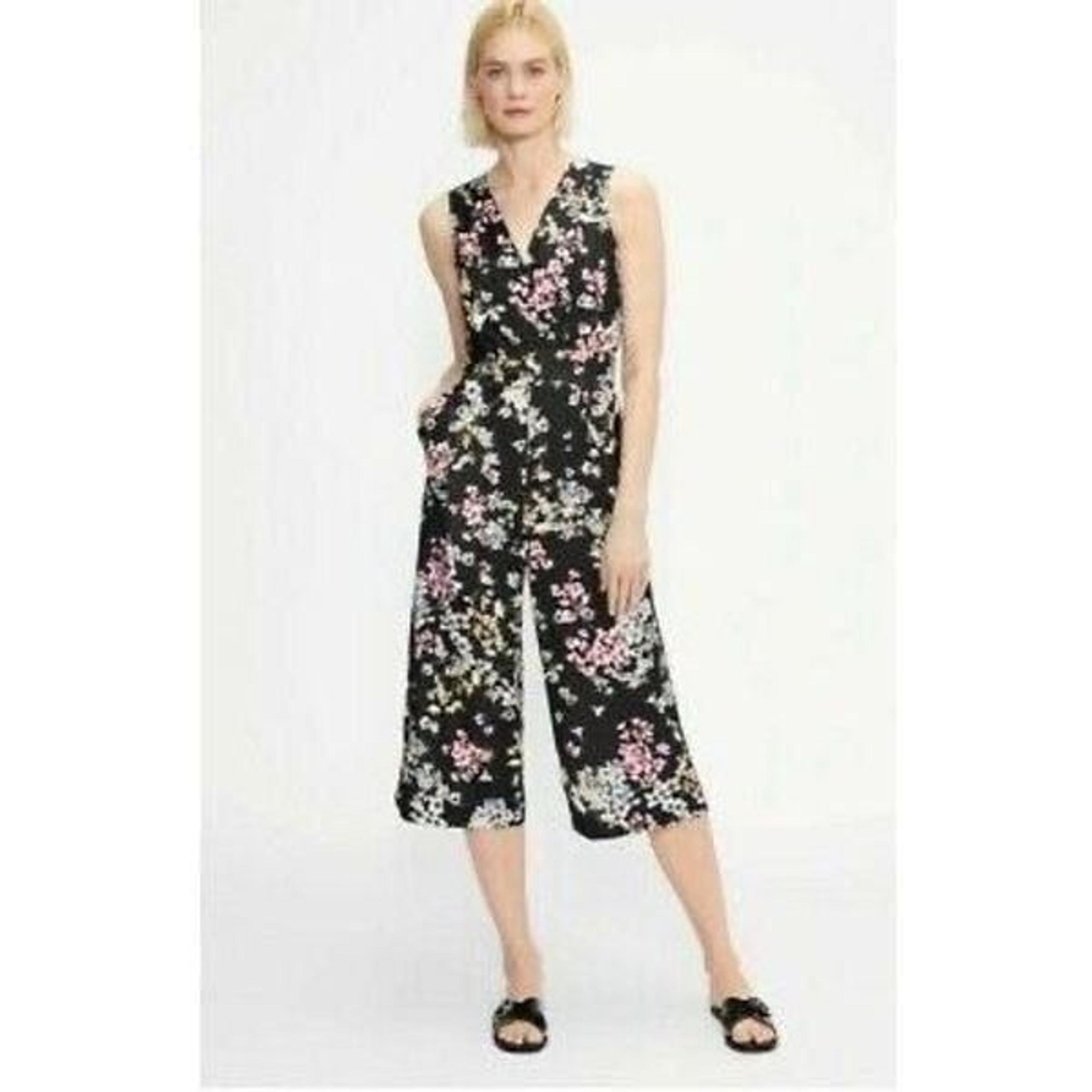 Ted Baker Women's Multicolor Floral V-Neck Islana Jasmine Jumpsuit Size 4