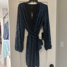NWT White House Black Market Mini Sequin Dress Size Large