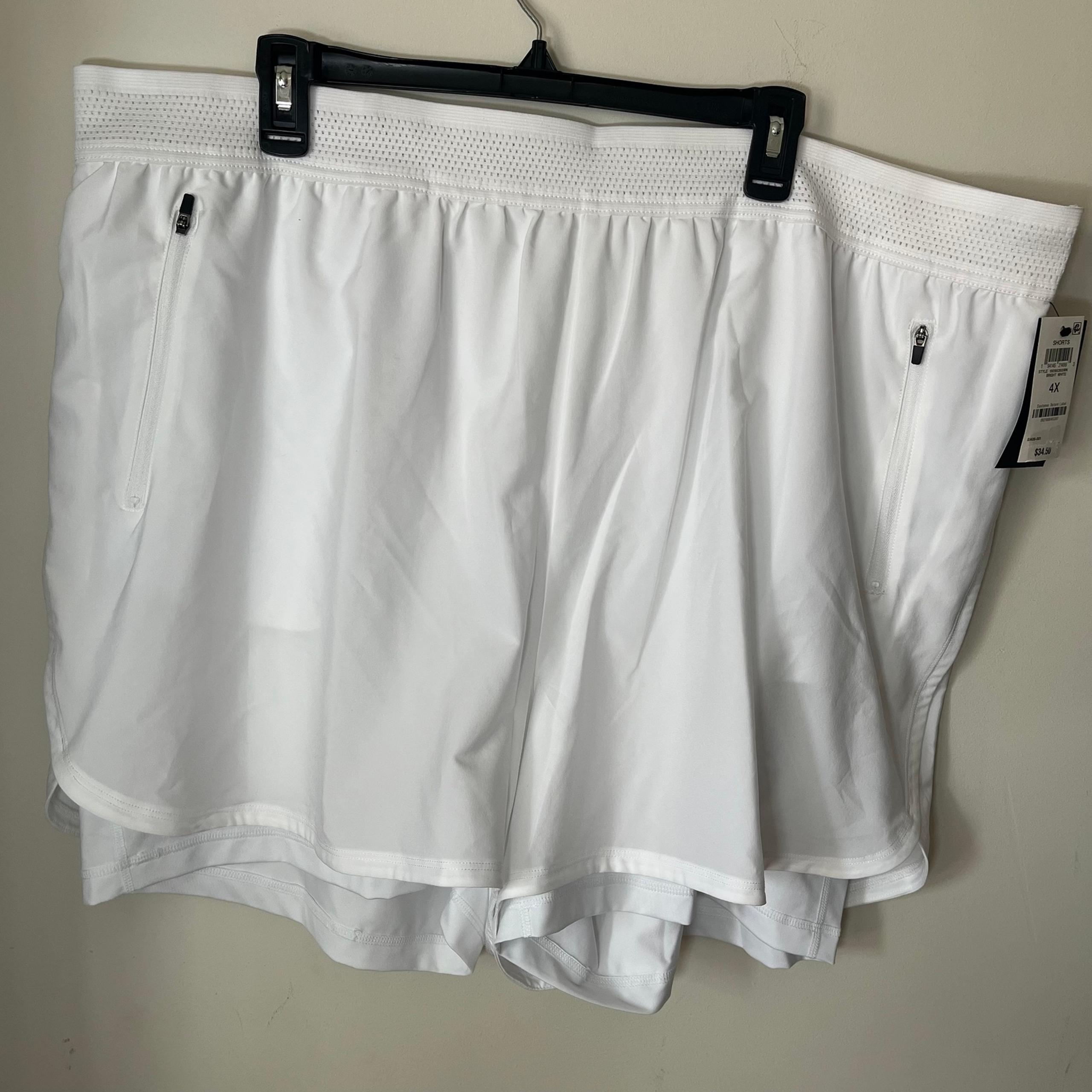 Ideology  Womens Plus Size White Athletic Running Shorts Size 4X NWT MSRP $34.50
