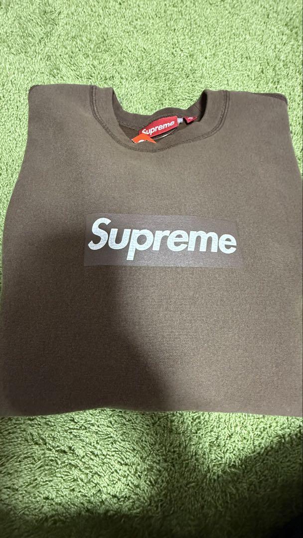 Supreme Supreme Washed Box Logo Crewneck Large Brown | Grailed
