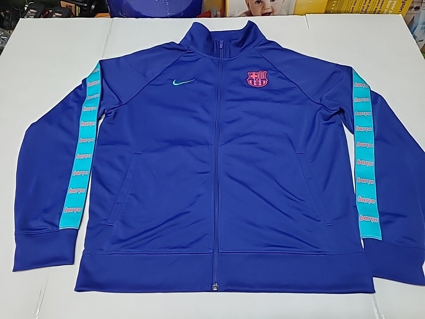 Nike FC Barcelona Soccer Football Track Jacket CW6045 Alt Color Mens L Messi