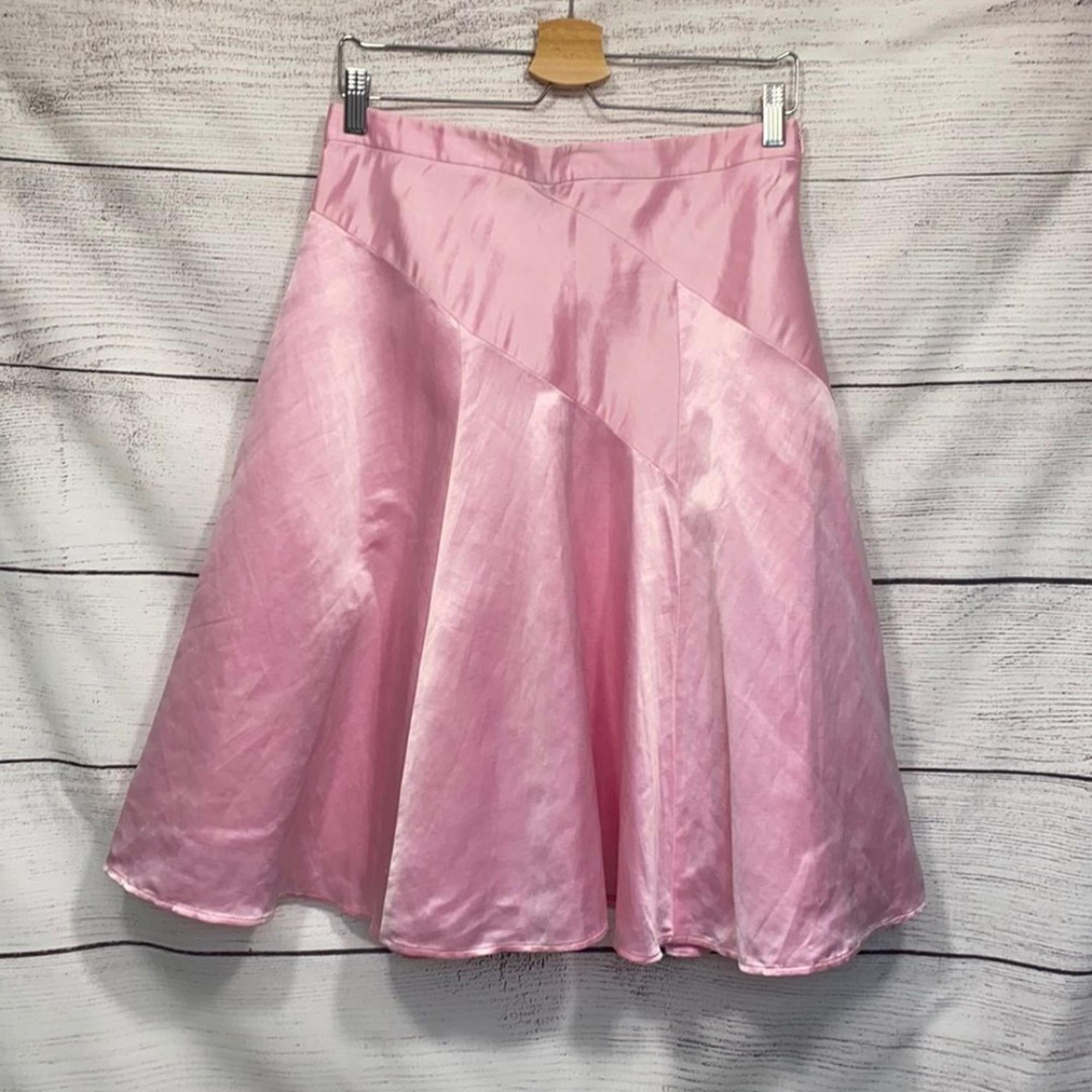 pink cocktail party flare skirt Banana Republic 8