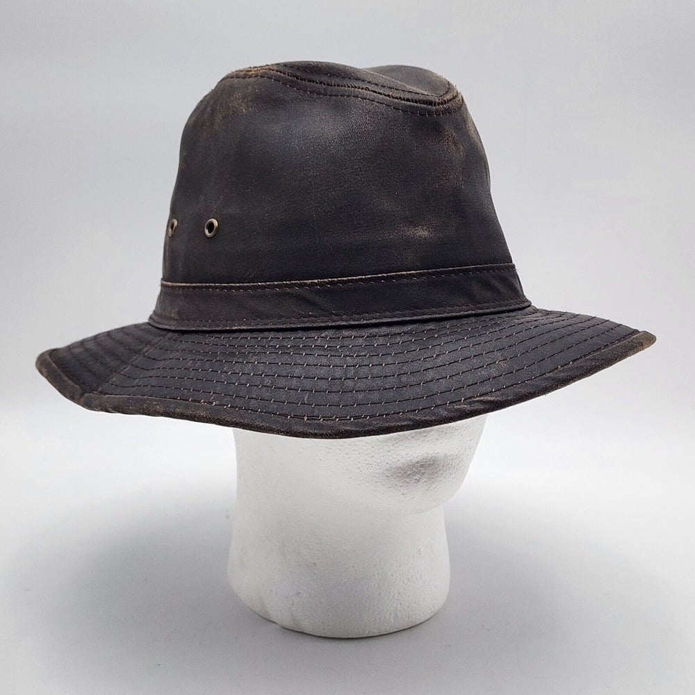 Dorfman Pacific Co Mens Outback Hat One Size Fishing Faux Leather Indiana Jones