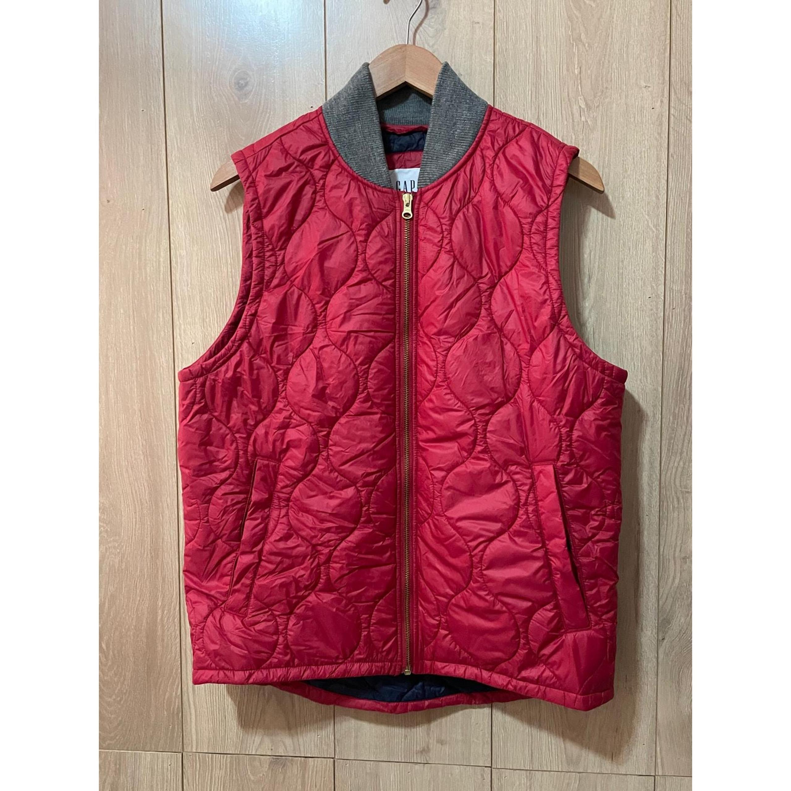 Gap Men - Puffer Vest / Red & Gray / M