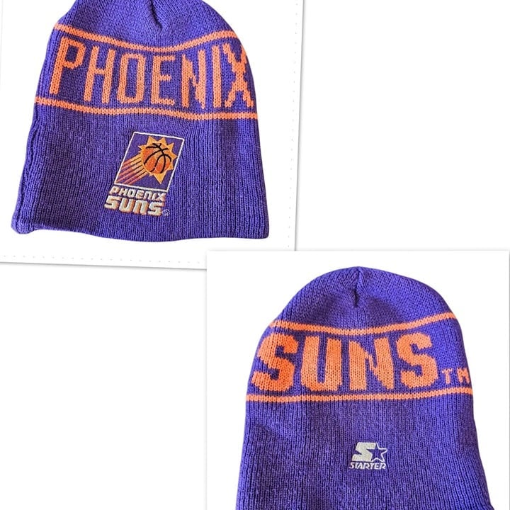 Retro 90s Starter Phoenix Suns Beanie Stocking Hat Embroidered NBA Adult Size