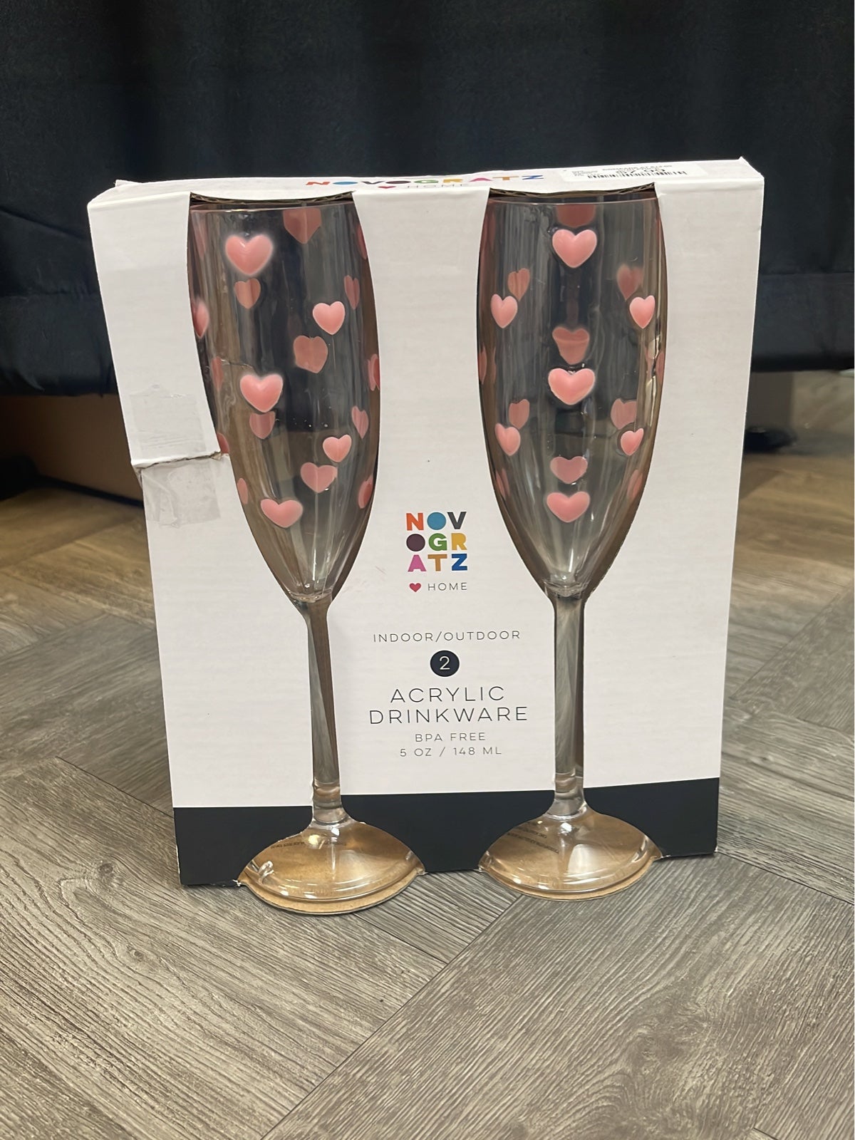 NWT Pink Champagne Flutes - Set of 2