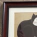 FIDDLESTIX SIGNED CUSTUM FRAMED FOLK ART CAT PICTURE WALL ART