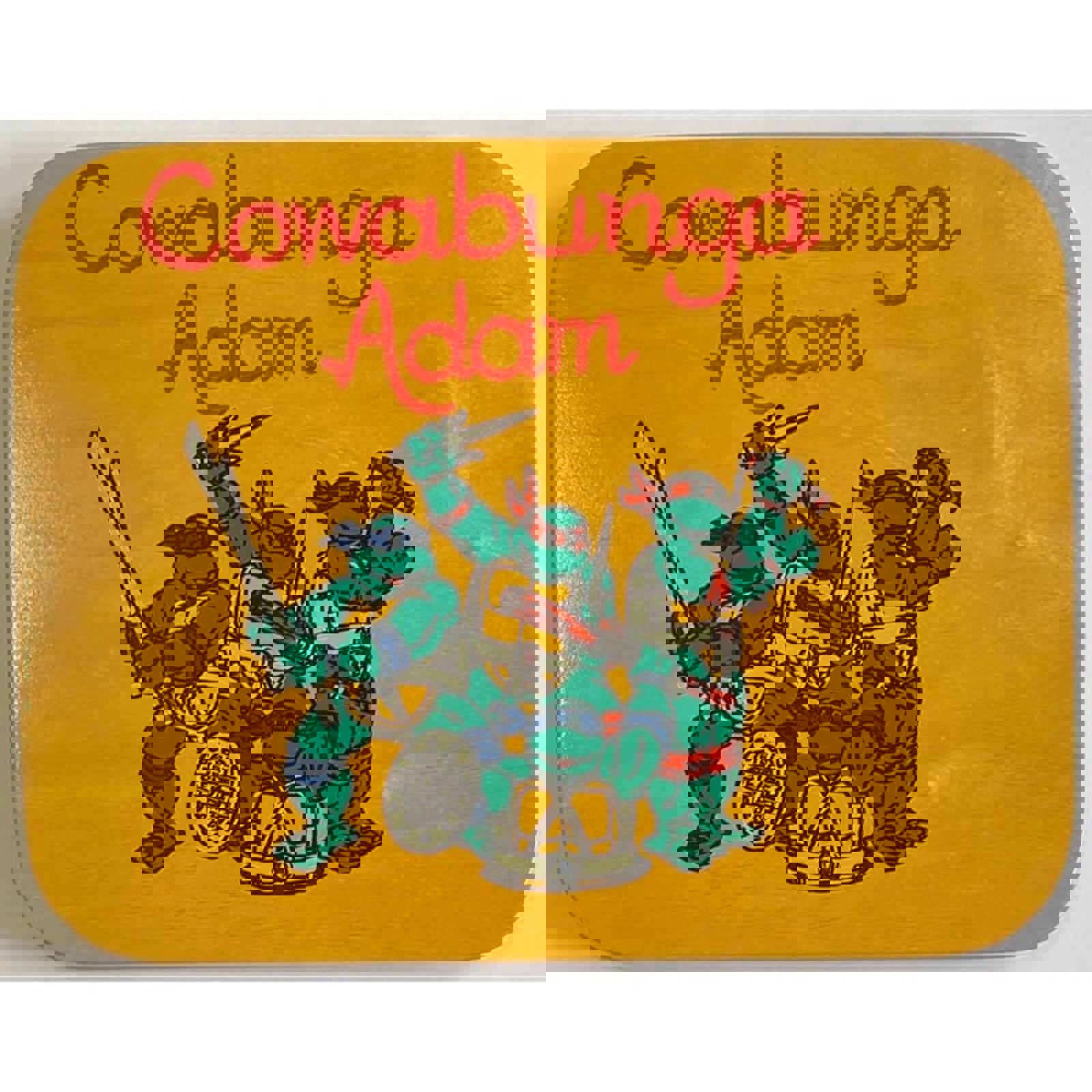 Cowabunga Adam Teenage Mutant Ninja Turtles Wood Plaque TMNT Nickelodeon Wooden