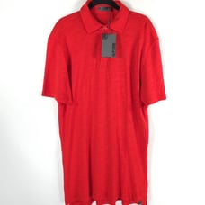 NWT G/FORE Peru Made Pique Knit Polo Shirt Poppy Mens G4MS23K460 Size XL