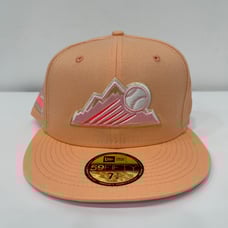 Colorado Rockies New Era MLB Peaches And Cream Cap Hat Fitted Size 7 3/8