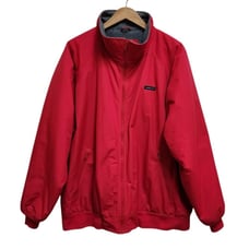 Lands' End Jacket Men XL Red Full Zip Mock Fleece Lined Pockets Long Slv Outdoor